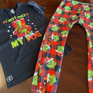 Christmas grinch two-piece outfit size 6–8